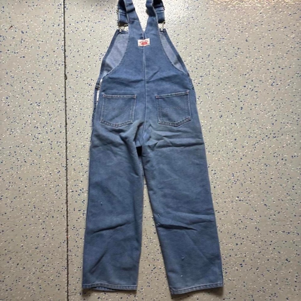 Round House Denim Youth Bib Overalls Size 10 Dark Blue Ranch Farm USA - Picture 7 of 7